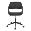 Sapphtopaz Modern Office Chair with Open Back Upholstered Height Adjustable Swivel Task Chair with Matel Base Vanity Chair for Home Office - 2 of 4