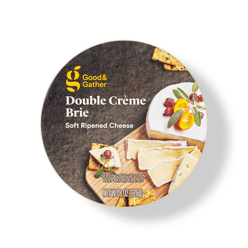 Double Cr&#232;me Brie Cheese Wheel - 8oz - Good &#38; Gather&#8482;, 1 of 7