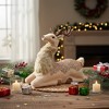 Northlight Sparkling Faux Fur Sitting Deer Christmas Figurine - 9.5" - Beige and Brown - 3 of 3