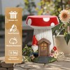 LuxenHome Outdoor Side Table, 17" Gnome Mushroom Cement Patio End Table,Indoor and Outdoor Sculpture Accent Side Table,Garden Decor Stool White - 4 of 4