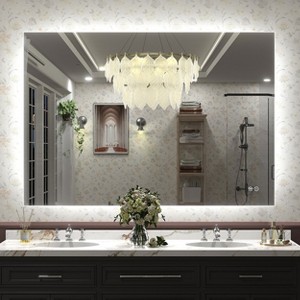 Apmir Super Bright 192 LEDs/m Back LED Lighted Anti-Fog Tempered Glass Bathroom/Vanity Mirror with ETL & 3-Year Warranty - 1 of 4