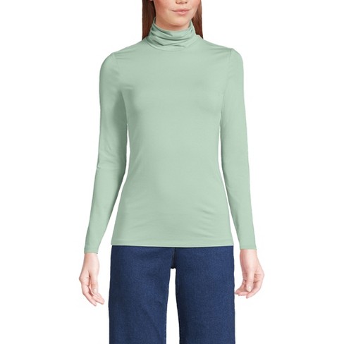 Lands' End Women's Lightweight Jersey Skimming Long Sleeve Turtleneck ...