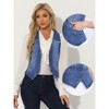 INSPIRE CHIC Women's Denim Sleeveless Collarless Washed Distressed Jean Vest - 2 of 4