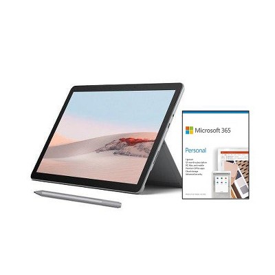 Microsoft Surface Go 2 VALUE BUNDLE 10.5" Intel Pentium Gold 8GB RAM 128GB SSD Platinum + Surface Pen Platinum +Microsoft 365 Personal 1 Yr For 1 User