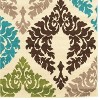 HomeStock Claremont Damask Ivory & Turquoise 8x10, Transitional, Power Loomed Rug - 4 of 4