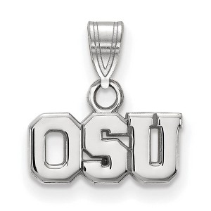 Black Bow Jewelry 14k White Gold Ohio State Buckeyes NCAA Small Pendant - 1 of 3
