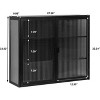 Removable Wall Cabinet, 24''X27'' Double Windowpane Glass Doors Over The Toilet Bathroom Wall Cabinet Adjustable Shelves, Tempered Glass + Iron - 2 of 4