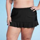 Women's UPF 50 Ruffle Swim Skirt - Aqua Green® Black