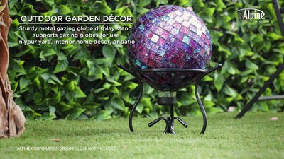 9" Black Metal Gazing Globe Display Stand