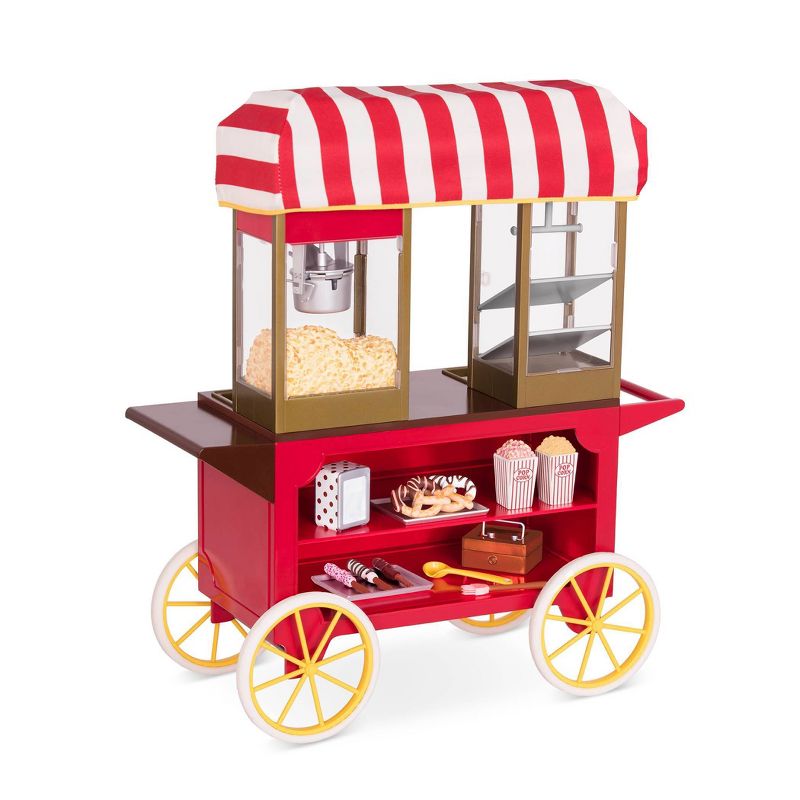 Our Generation Retro Pretzel &#38; Popcorn Play Food Stand for 18&#34; Dolls - Poppin&#39; Plenty Snack Cart, 5 of 11