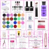 YEVYO Acrylic Nail Kit with Drill and UV Light - 24 Colors of Glitter Powder and Sequins - 2 of 4