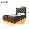 King/Queen/Full/Twin Size Platform Bed, Upholstered Storage Bed Frame with LED Light, USB Ports -ModernLuxe - 3 of 4