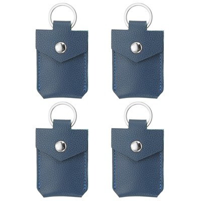 Unique Bargains Portable Genuine Leather Key Fob 4 Pcs