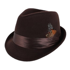 Kenny K Men's Dressy Faux Felt Fedora with Feather - 1 of 4