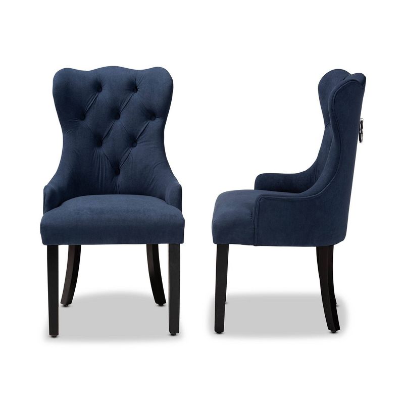 Set of 2 Fabre Fabric Upholstered and Wood Dining Chairs - Baxton Studio, 5 of 12