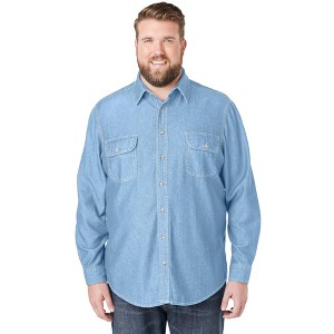 Boulder Creek by KingSize Long Sleeve Denim And Twill Shirt - 1 of 4
