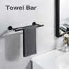 WOWOW 36 in. Wall Mounted Towel Bar in Matte Black, Stainless Steel Double Towel Holder - 2 of 4