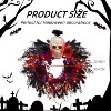 20" Halloween Wreath for Front Door, Halloween Artificial Wreath with Spider, Scary Skull, Rose - 2 of 4