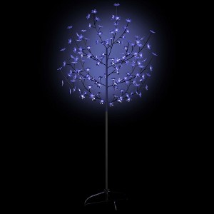 vidaXL Christmas Tree Decoration Artificial Tree with Cherry Blossom Lights - Blue 59.1" - 1 of 4