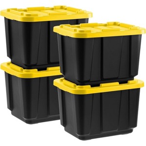 IRIS USA 11.5Gal/46Qt 4 Pack All-Weather Heavy-Duty Stackable Storage Plastic Bin Tote Container with Quick Snap Lid - 1 of 4