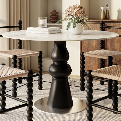 43" Modern Round Pedestal Dining Table for Small Kitchens or Dining Rooms – The Pop Home