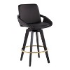 Set of 2 Cosmo PU Leather/Metal/Wood Counter Height Barstools Black - LumiSource - 2 of 4