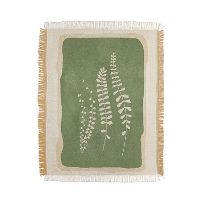 Nadja Leaf Design 17 56"x46" Woven Throw Blanket - Deny Designs