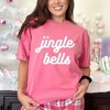 Simply Sage Market Women's Jingle Bells Bold Cursive Short Sleeve Garment Dyed Tee - 2 of 4