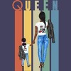 Women's Design By Humans Mother's Day Black Mom Queen Retro Stripes By duron4 Racerback Tank Top - 2 of 2