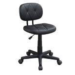 Diamond Stitch and Adjustable Height Office Chair Black - Benzara