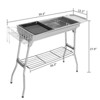 SEVOBAL Outdoor Grills, Griddles and Smokers Foldable Outdoor BBQ Set with Non Stick Pan, Accessories for Camping, Picnics, Silver, 28.7"*12.99"*7.3" - 3 of 4