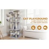 78.8 in Light Gray Cat Tree Tower with Wide Base, Large Condo, 12 Sisal Scratching Post, Big Hammock, Large Top Platform - 3 of 4