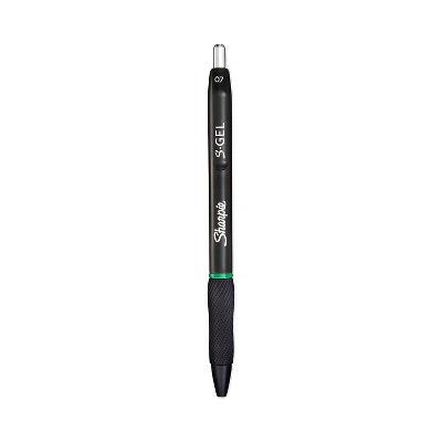 Sanford Sharpie S-Gel High-Performance Gel Pen Retractable Medium 0.7 mm Green Ink Black Barrel