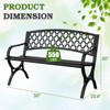Huxxion 50" Outdoor Garden Bench, Iron Metal Frame Patio Bench with Backrest Armrests, Weatherproof Anti-Rust Outdoor Bench - 4 of 4