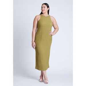 ELOQUII Women's Plus Size Texture Knit Dress - 1 of 3