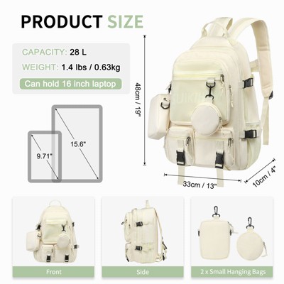 Unique Bargains Large Capacity Waterproof Fashion Style Laptop Backpack Beige — фото 5
