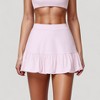 Anna-Kaci Active Women's Ruffle Hem High Waist Skort Built-In Shorts Stretch Waistband Flowy Lightweight Design - 4 of 4