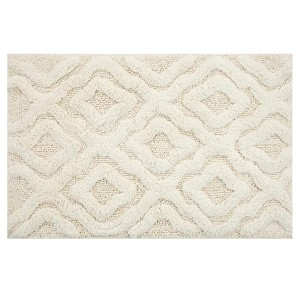 Link Bath Rug 220 GSF Soft Plush Cotton Non Skid Back Ivory By Knightsbridge - 1 of 4
