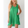 Women's loose-fitting sleeveless swing-back dress with pockets and a back tie design, suitable for daily casual wear. - 2 of 4