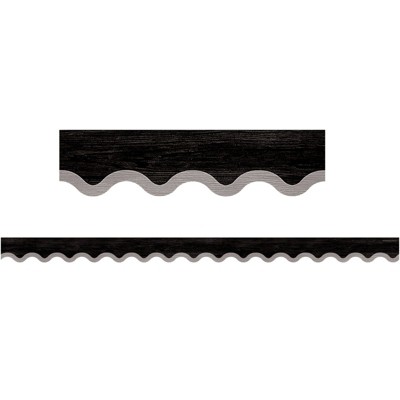 Teacher Created Resources Modern Farmhouse Black with Gray Scalloped Border Trim, 35 Feet (Pack of 6)