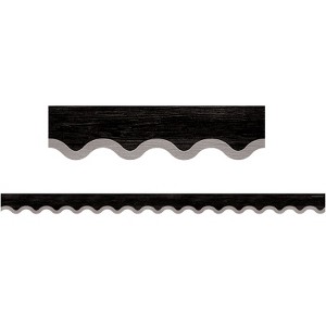 Teacher Created Resources Modern Farmhouse Black with Gray Scalloped Border Trim, 35 Feet (Pack of 6) - 1 of 1
