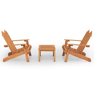 vidaXL Garden Lounge Set Brown Solid Acacia Wood - 2x Bench + Table - 1 of 4