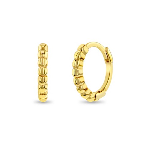 Inner & Outer Beaded Hoop Earrings online Gold