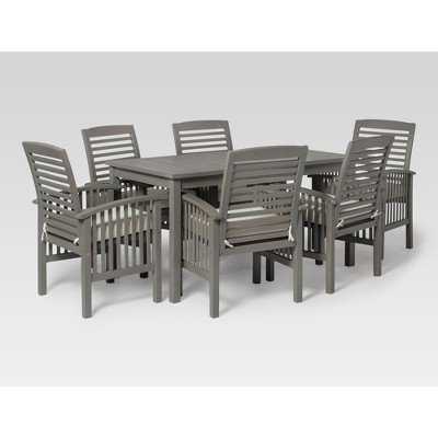 Ravenscroft 7pc Acacia Wood Patio Dining Set - Saracina Home