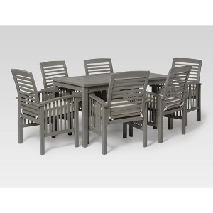 Ravenscroft 7pc Acacia Wood Patio Dining Set - Saracina Home - 1 of 4