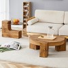 Modern Double Layer Marble Coffee Table with Detachable Glass Top Space Saving Round Table for Living Room Bedroom or Small Spaces-The Pop Home - 2 of 4