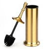 Home Mart Goods Stainless Steel Gold Toilet Brush Set with Holder - 15" Tall - 3 of 4