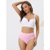 Allegra K Women's High Waist Tummy Control Stretch T-back Breathable Comfortable Thongs 2 Packs - 4 of 4