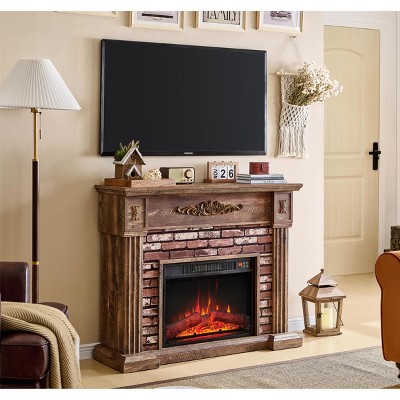 Mastgoal 43" Freestanding Electric Fireplace TV Stand Adjustable Flame & Remote, Heater for Living Room
