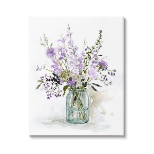 Stupell Purple Botanicals Flower Arrangement Gallery Wrapped Canvas Wall Art - 1 of 4